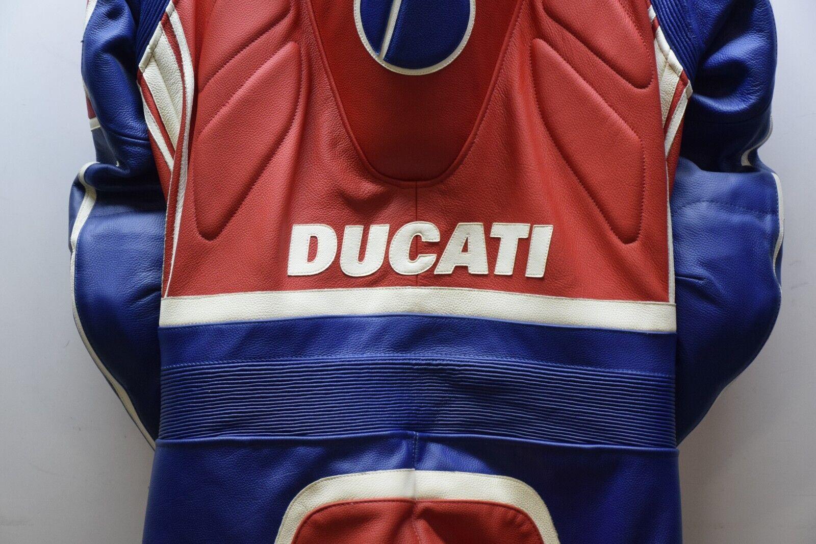 ducati tuta in pelle da moto dainese ducati ben bostrom sbk rossa blu bianca tg. 52 - foto 6