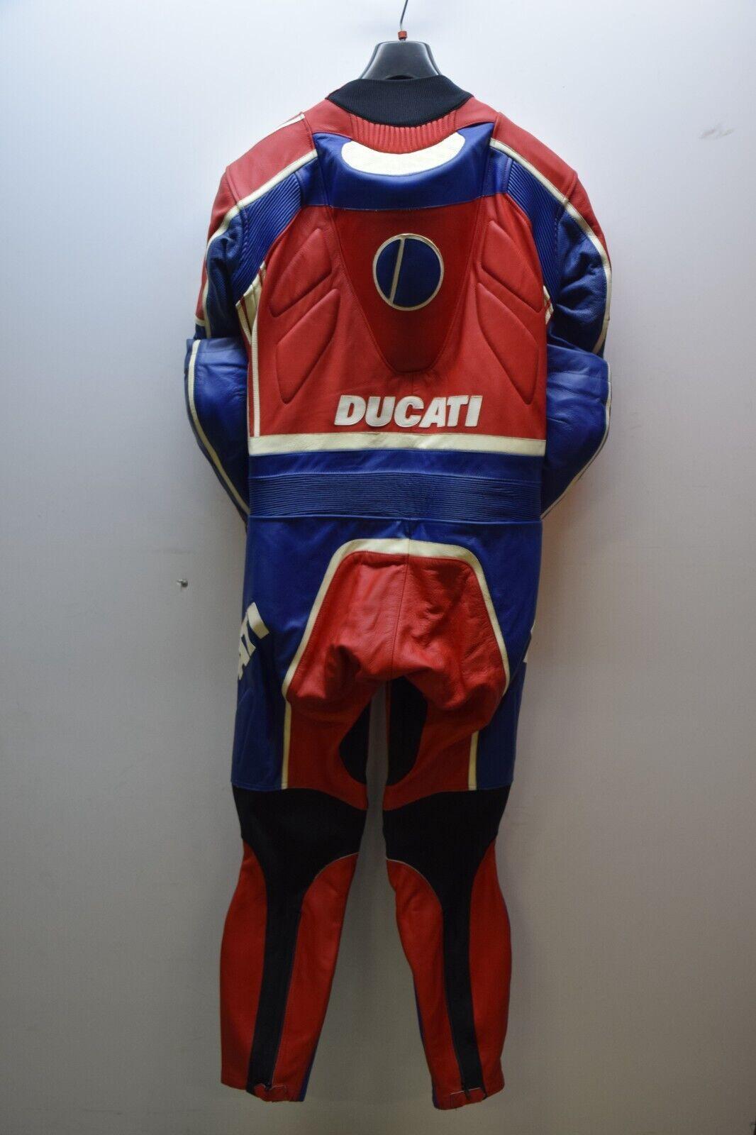 ducati tuta in pelle da moto ducati performance ben bostrom sbk rossa blu bianco tg. 52 - foto 2