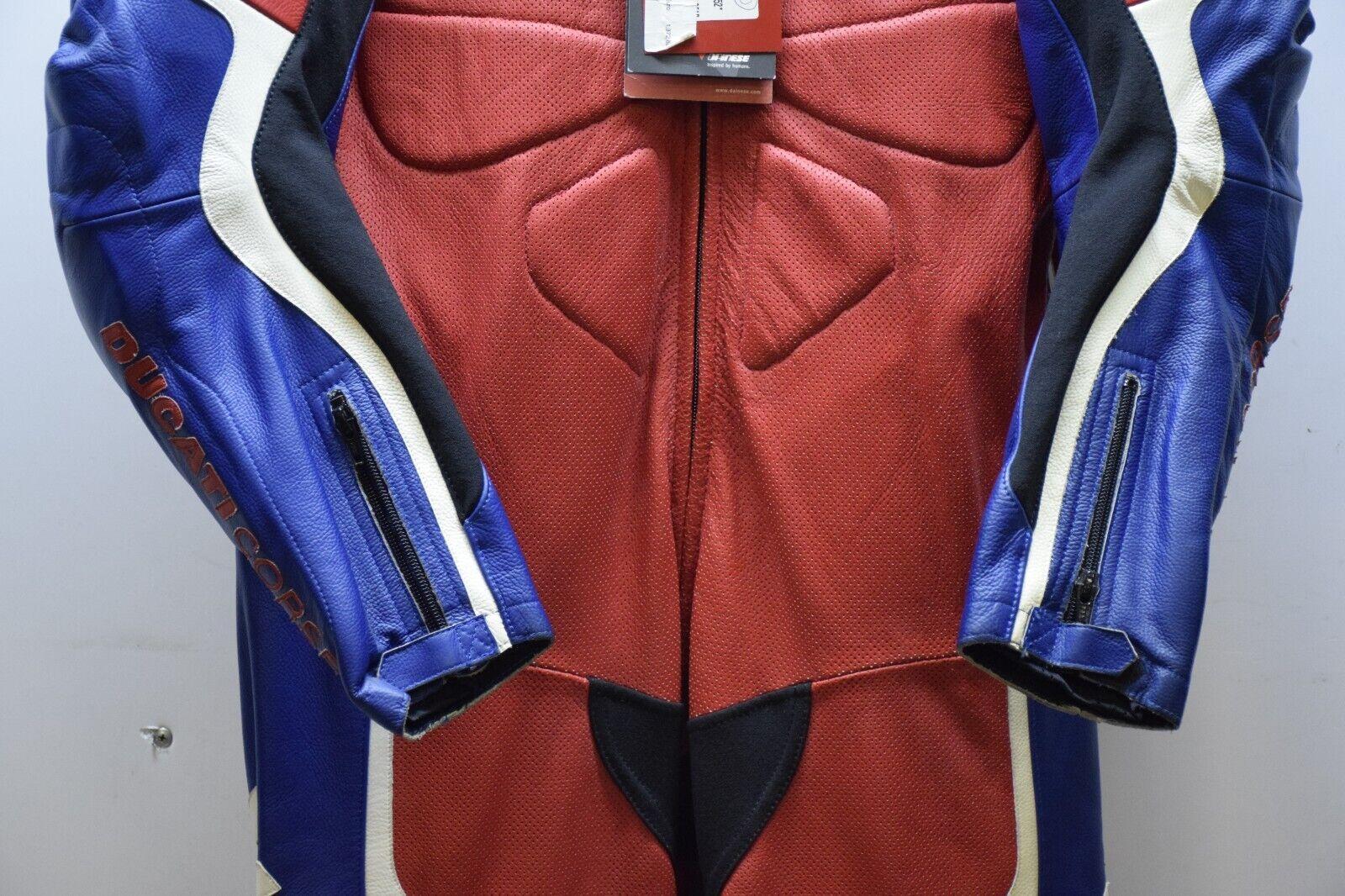 ducati tuta in pelle da moto ducati performance ben bostrom sbk rossa blu bianco tg. 52 - foto 5