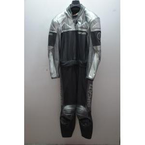 Tuta in pelle da moto divisibile potere  antr. nero antracite cromo tg. 54
