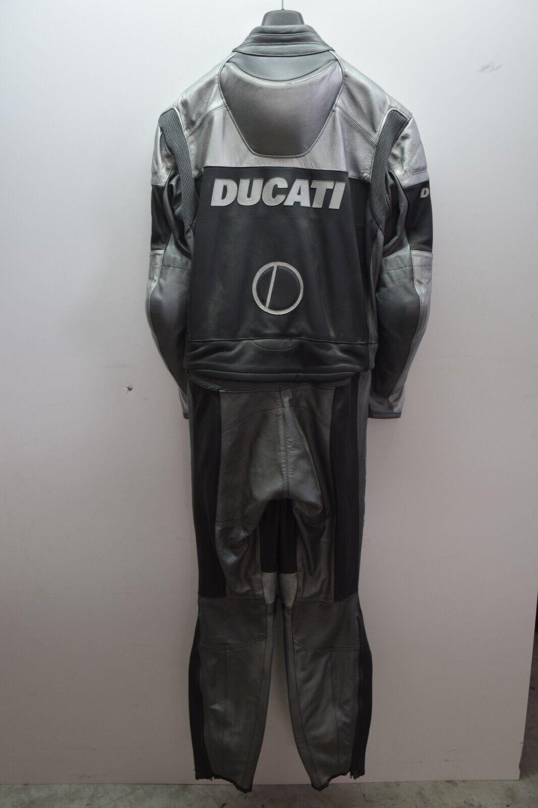 ducati tuta in pelle da moto divisibile potere ducati antr. nero antracite cromo tg. 54 - foto 2