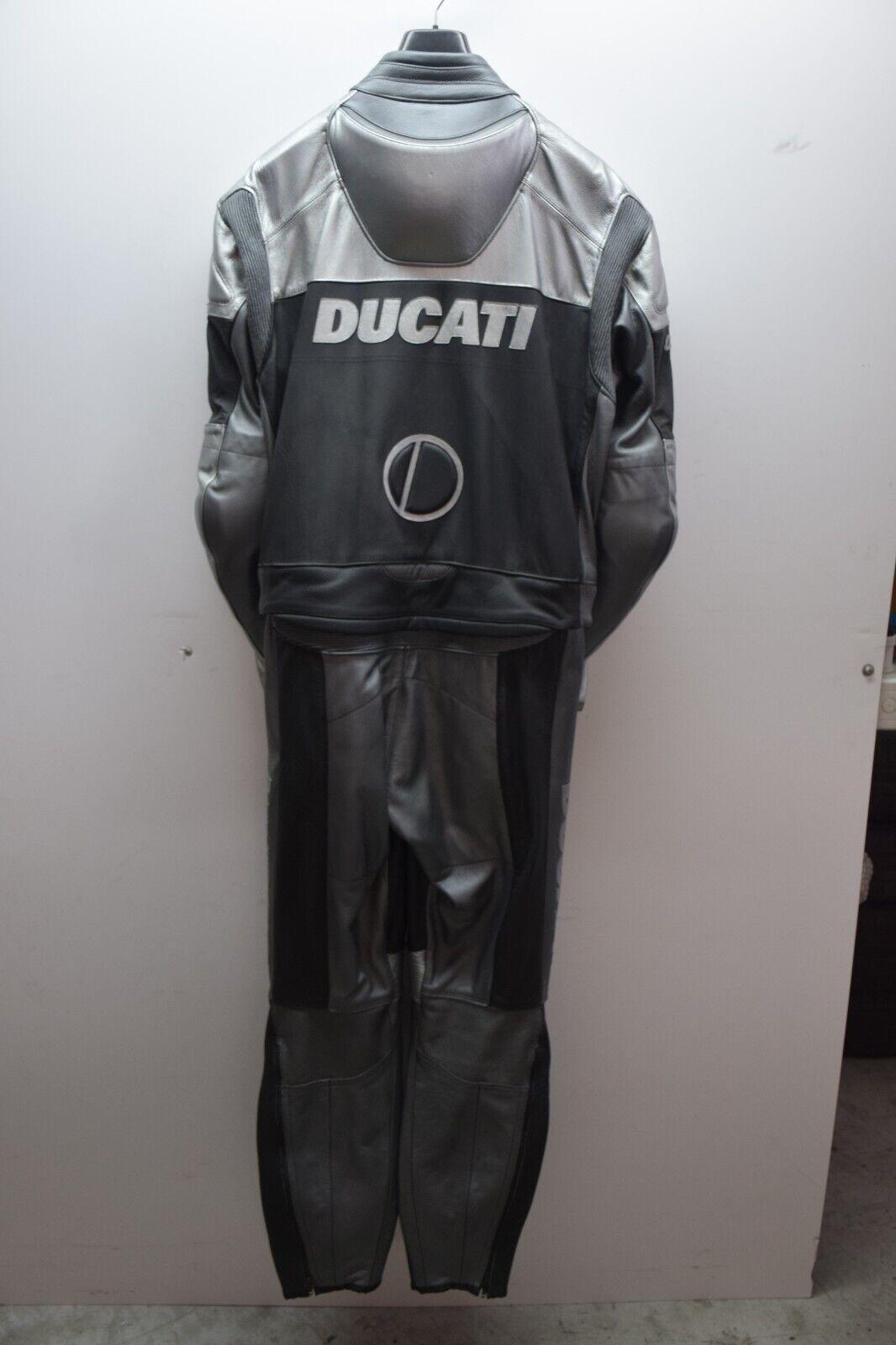 ducati tuta in pelle divisibile dainese potere ducati antrac nero antracite cromo tg 56 - foto 2