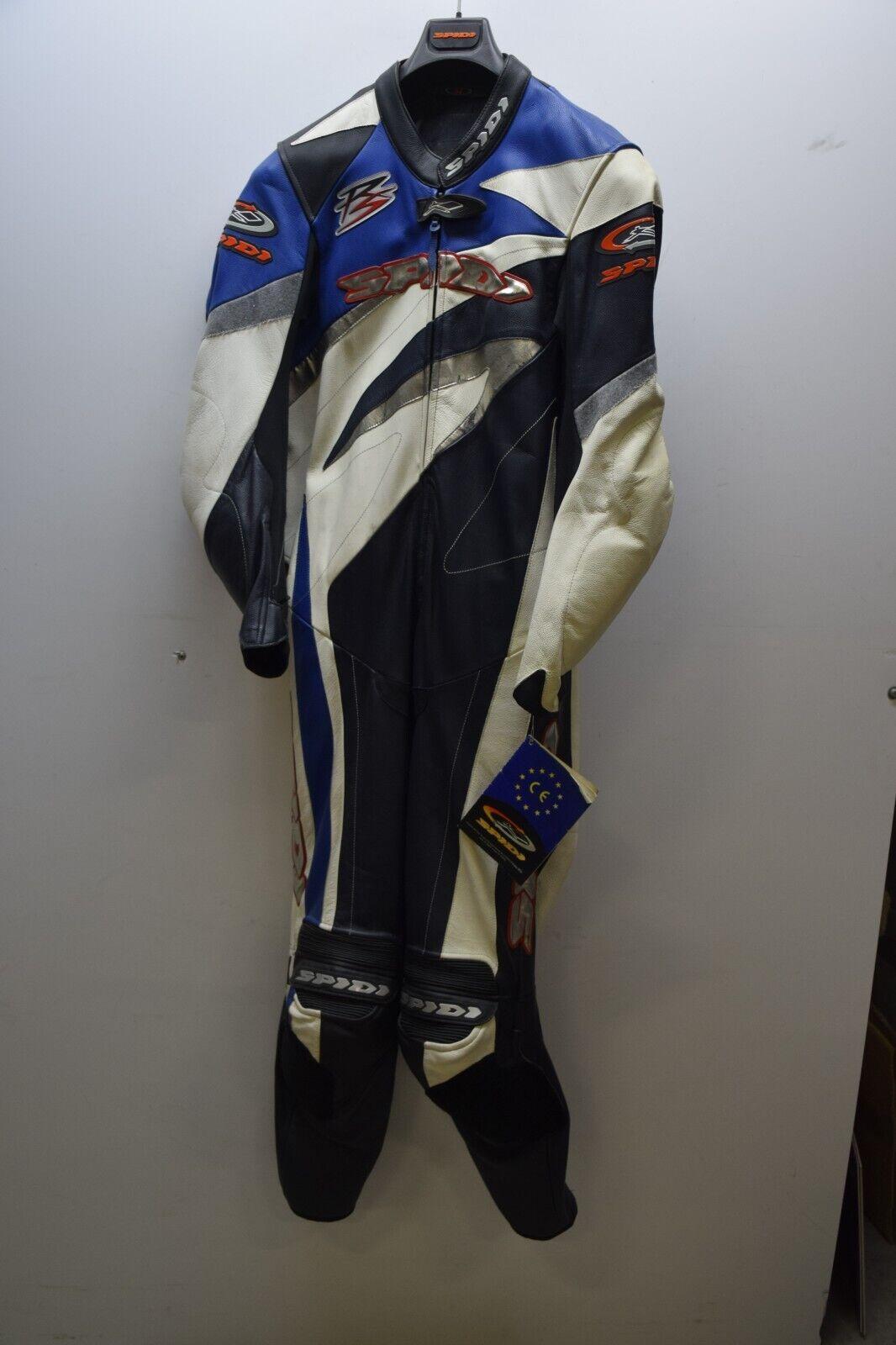 spidi tuta in pelle da moto spidi sport on-track sbk nero blu bianco tg. 52 - foto 1