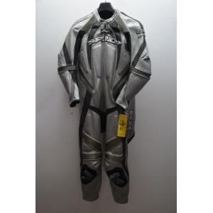 Tuta in pelle da moto  proto-one pista strada silver nera tg. 52