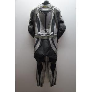 Tuta in pelle da moto  proto-one pista strada silver nera tg. 52