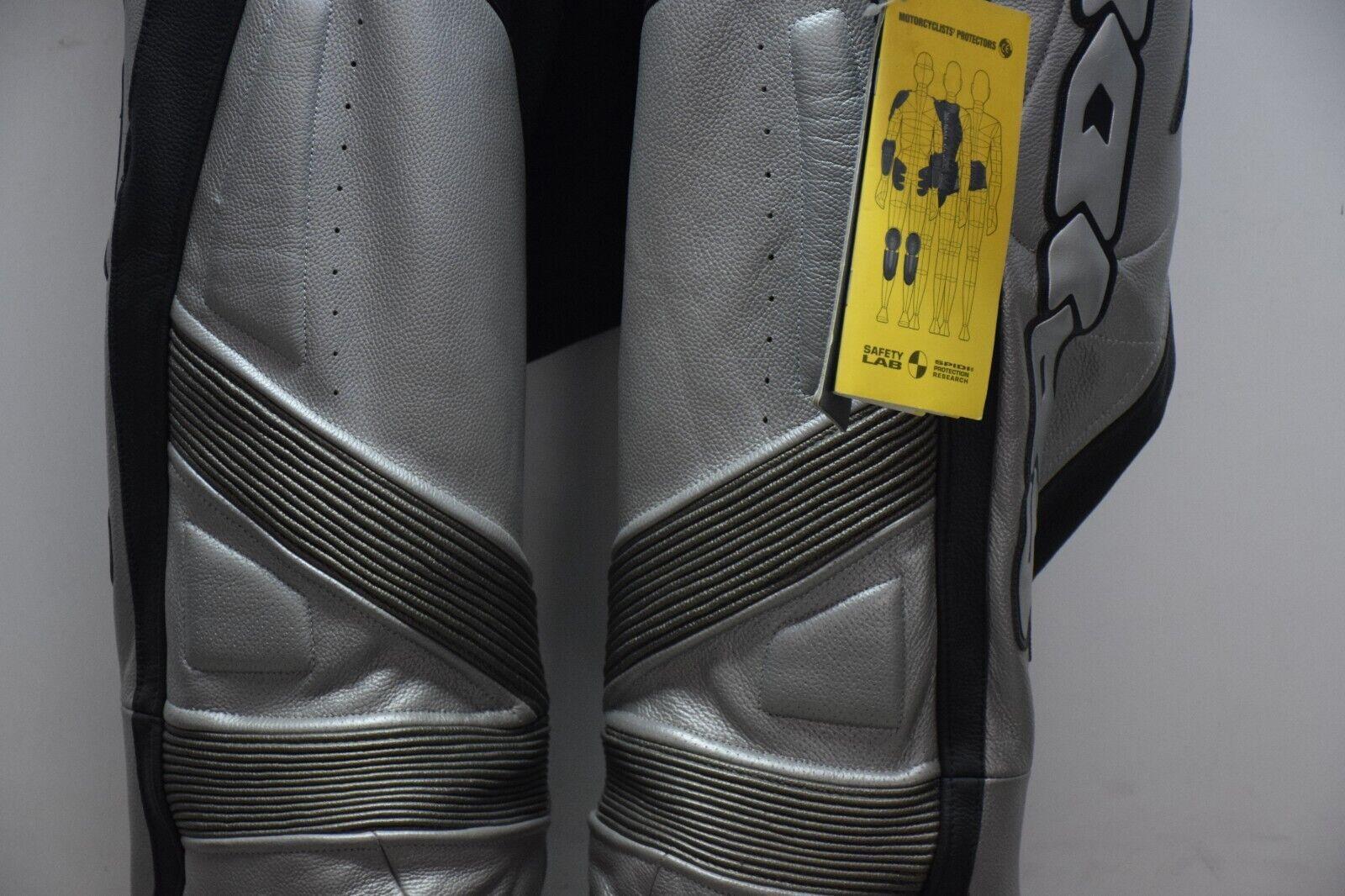 spidi tuta in pelle da moto spidi proto-one pista strada silver nera tg. 52 - foto 4