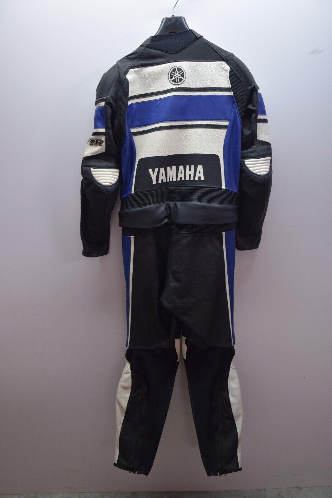 yamaha tuta in pelle da moto dainese yamaha gytr mako leather suit blu divisibile tg 52 - foto 2
