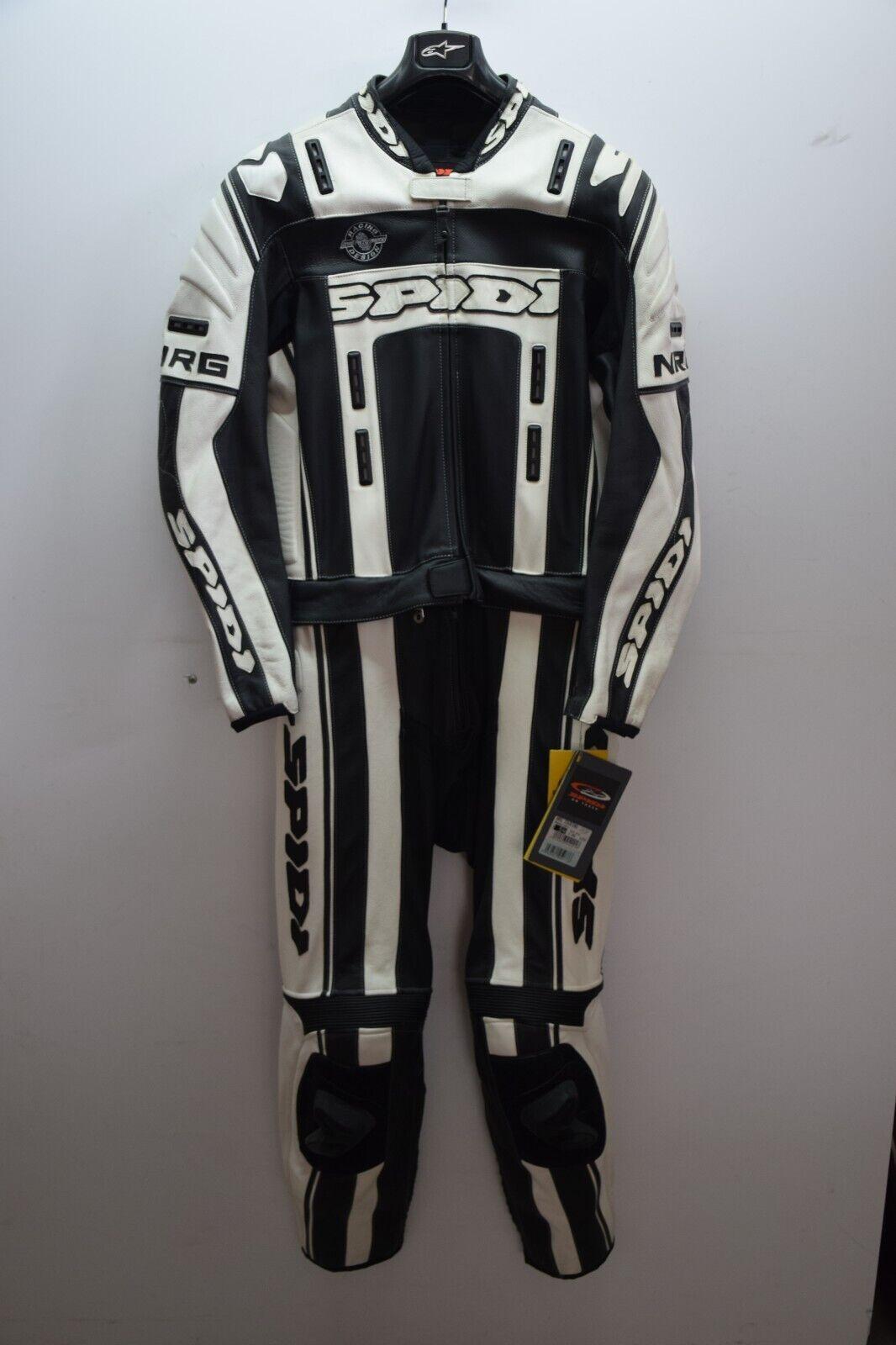 spidi tuta in pelle da moto strada spidi nrg touring bianco nero divisibile tg. 54 - foto 1