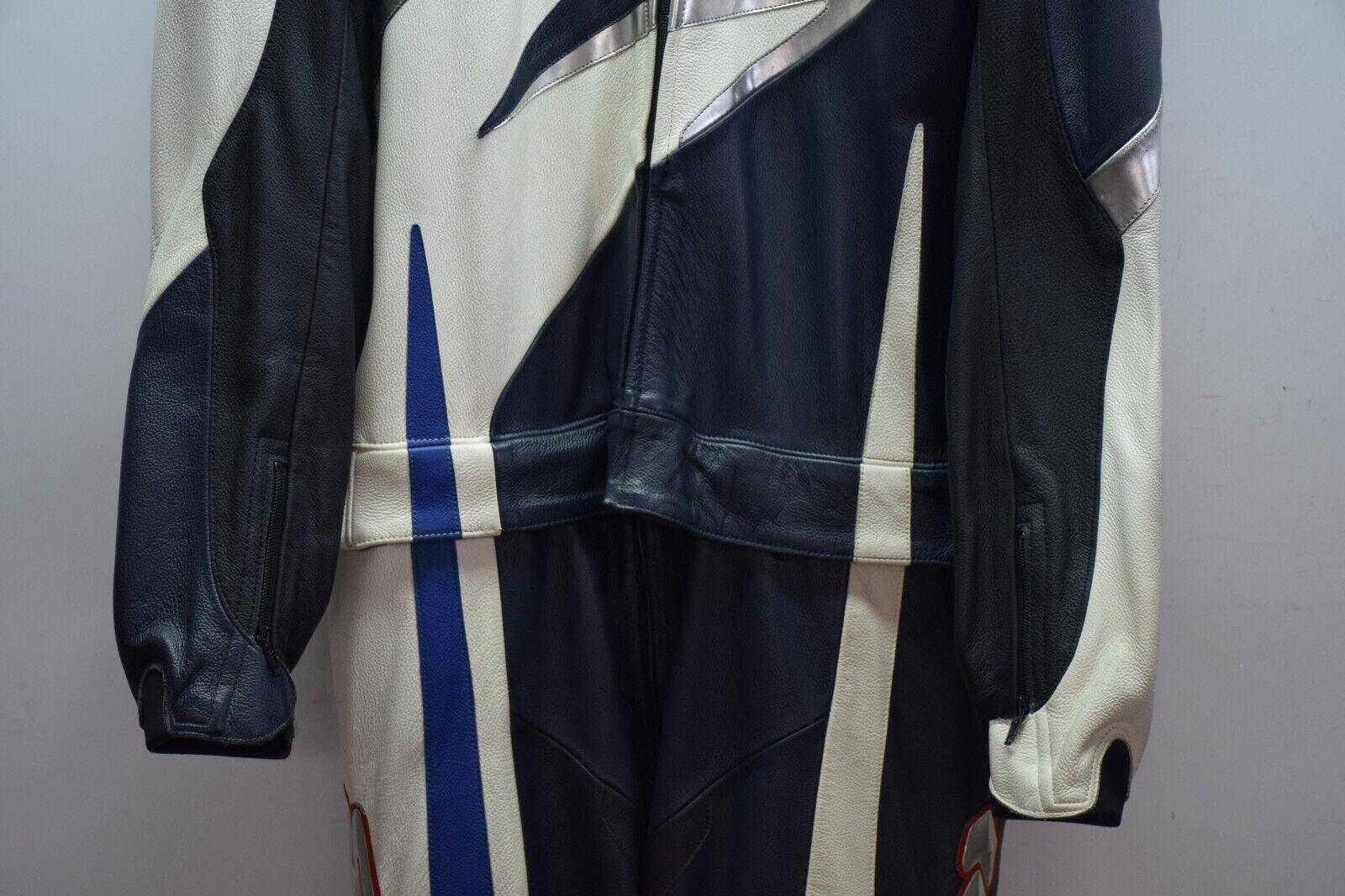 spidi tuta in pelle da moto spidi on-track sport divisibile blu bianca tg. 54 - foto 5