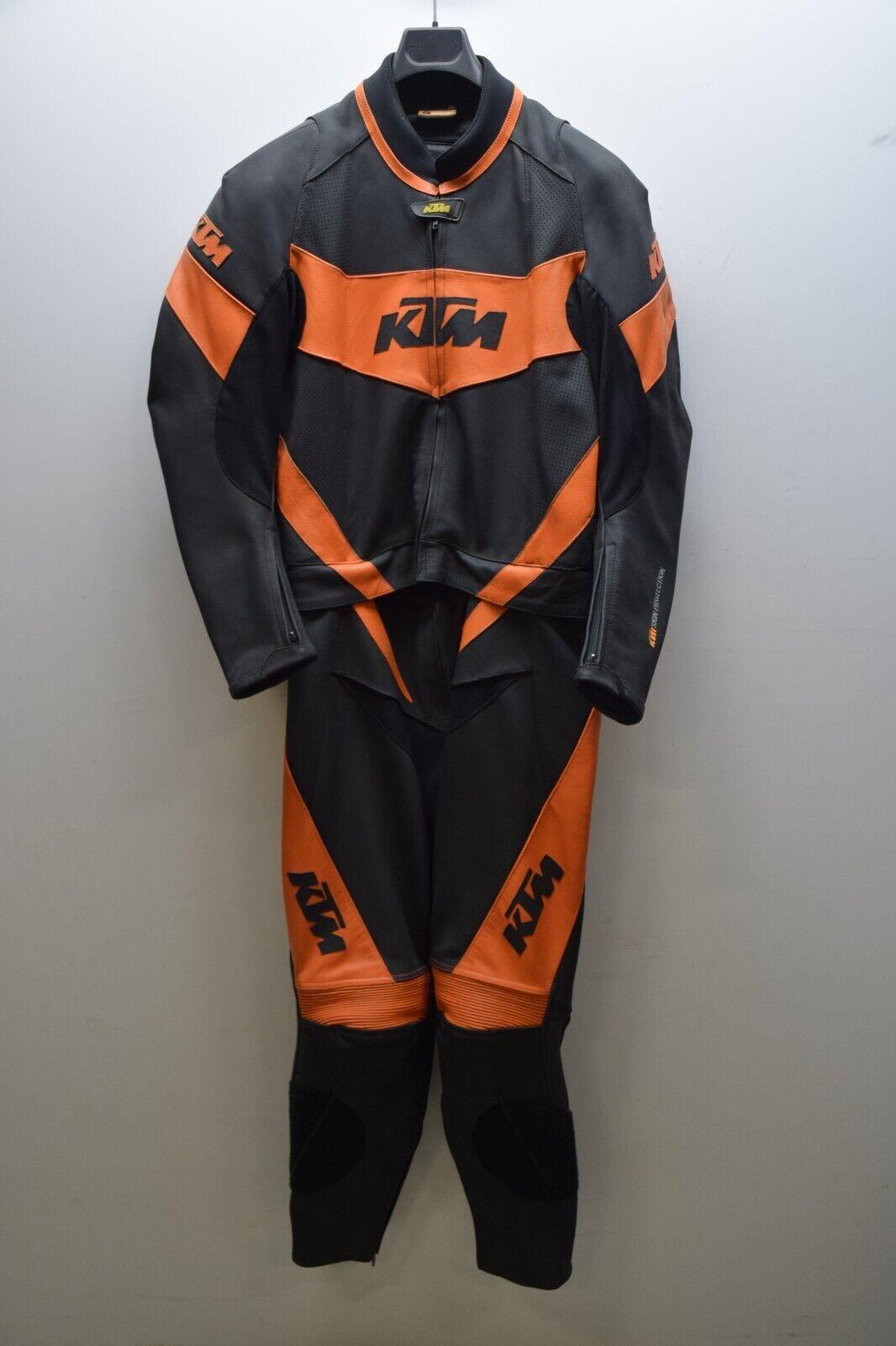 ktm tuta in pelle da moto ktm hunther leathersuit strada nero arancione tg. 52 - foto 1