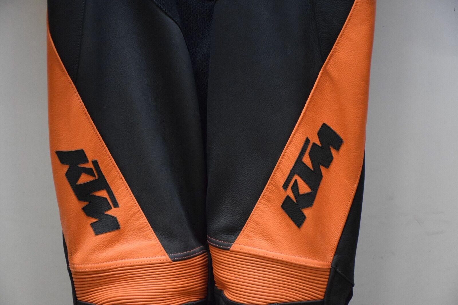 ktm tuta in pelle da moto ktm hunther leathersuit strada nero arancione tg. 52 - foto 4
