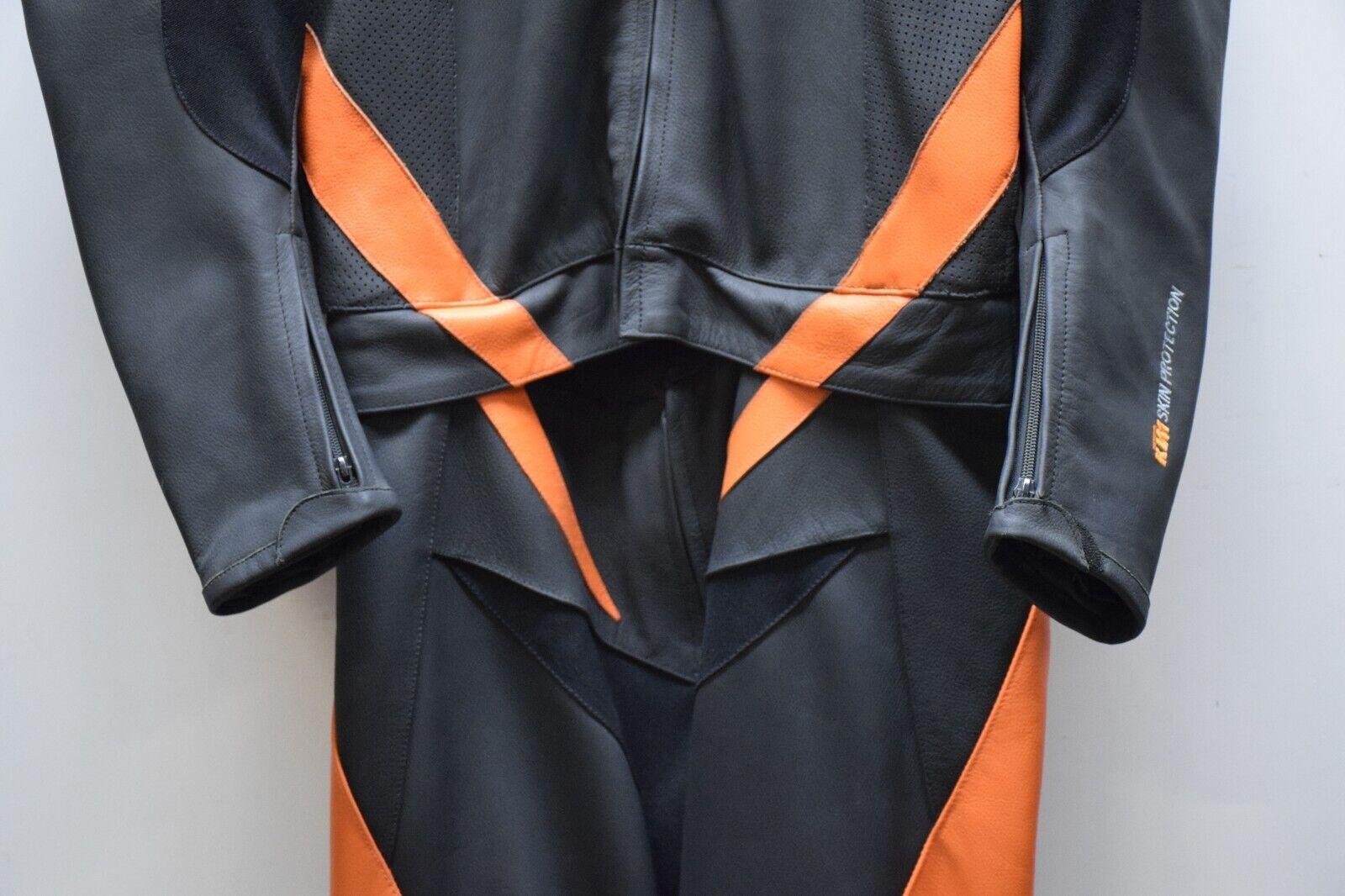 ktm tuta in pelle da moto ktm hunther leathersuit strada nero arancione tg. 52 - foto 5
