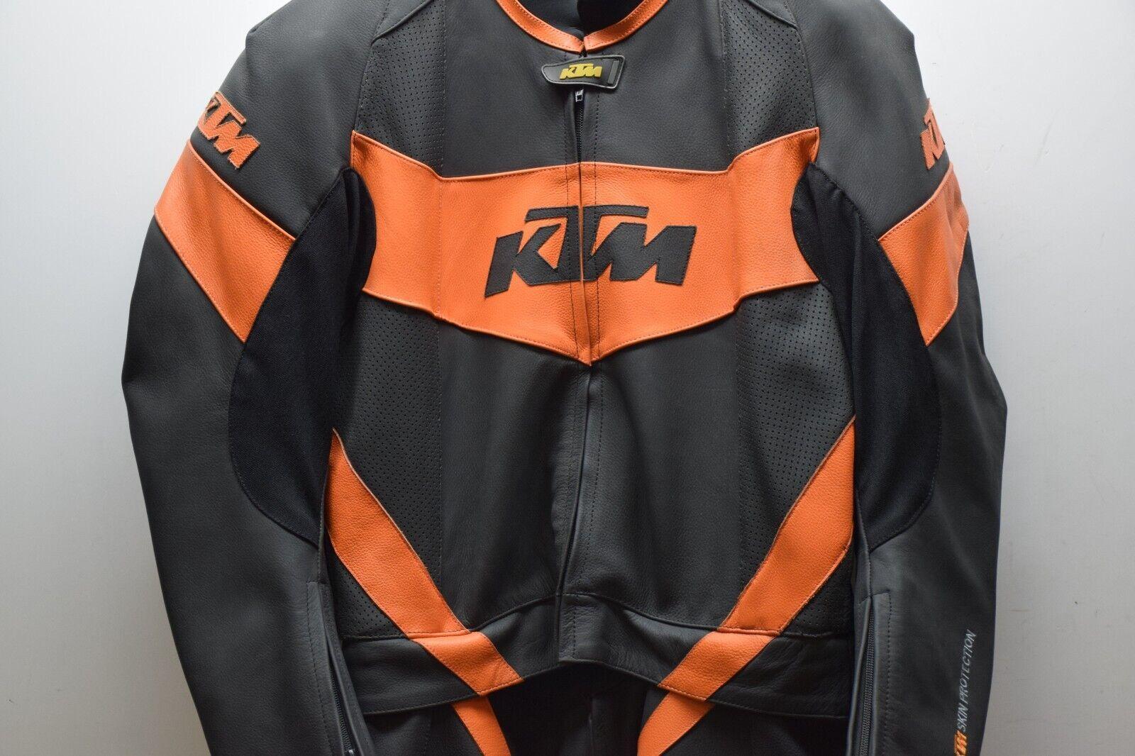 ktm tuta in pelle da moto ktm hunther leathersuit strada nero arancione tg. 52 - foto 6