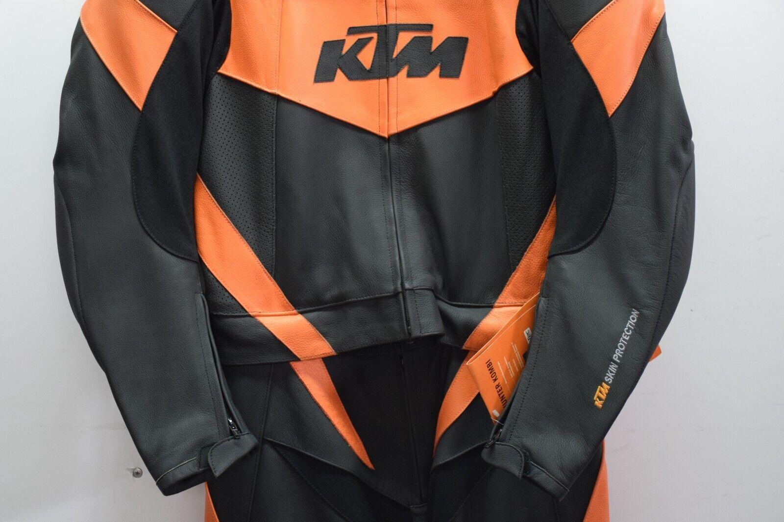 ktm tuta in pelle da moto ktm hunther leathersuit strada arancio nero tg. 50 - foto 5