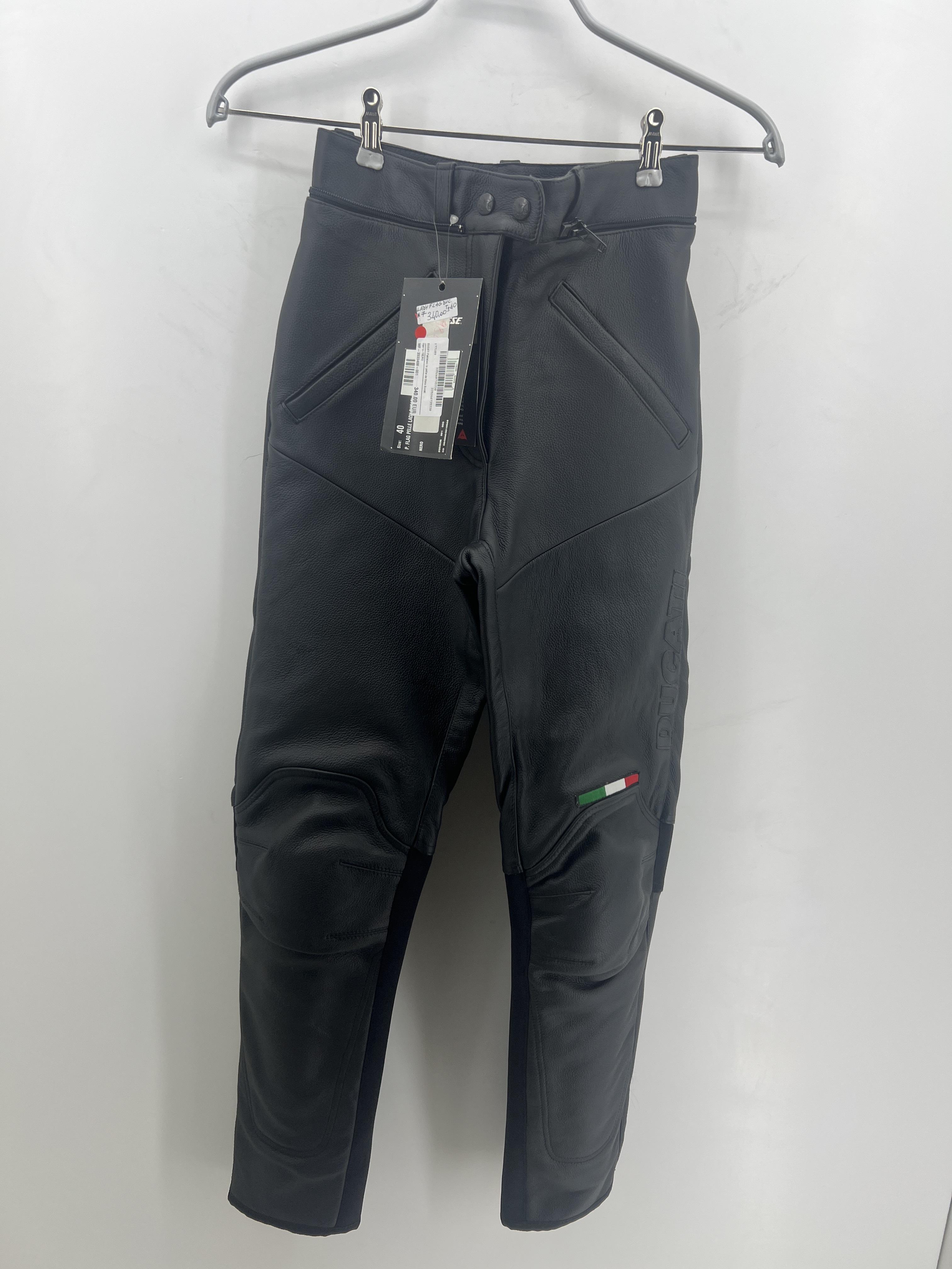 ducati pantaloni in pelle da moto ducati flag lady dainese nero - foto 1