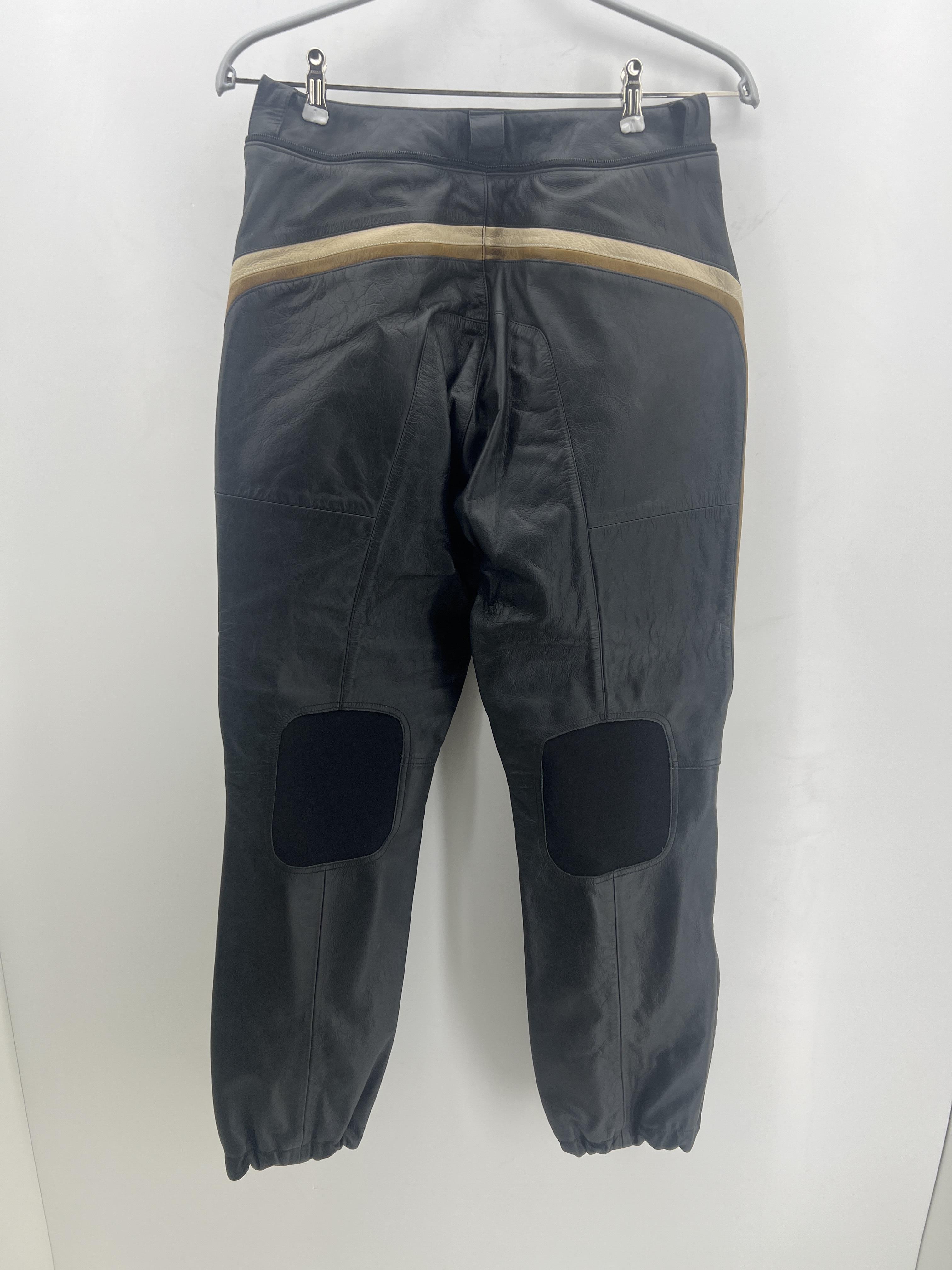 ducati pantaloni in pelle da moto ducati performance old times nero crema oro - foto 2